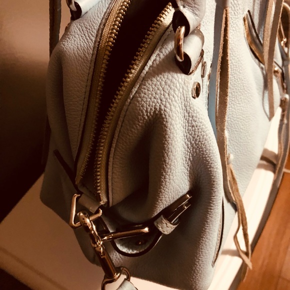 Rebecca Minkoff Large Moto Satchel Tote.  Powder Blue - Picture 6 of 11